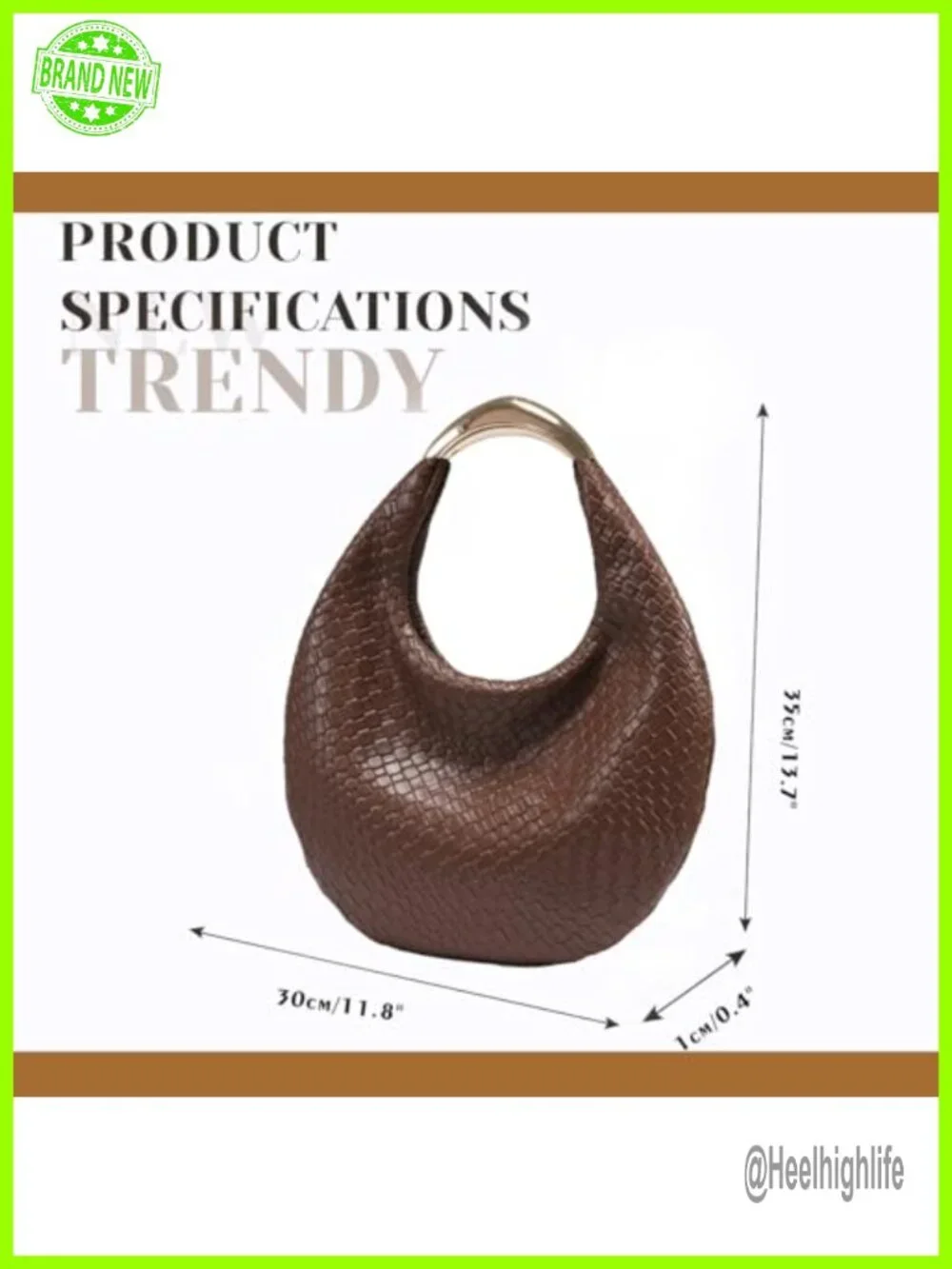 Woven Braided Hobo Bag, PU Leather Crescent Tote Handbag, Shoulder Purse